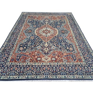 Antique Heriz Inpired Hand-knotted New Rug. 100% Wool. 18th-Century Heriz Style Carpet.