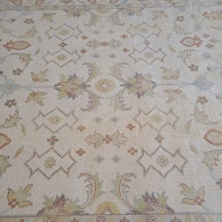 New Hand-Knotted Oushak Rug. 100% Natural Wool. Custom Options Available