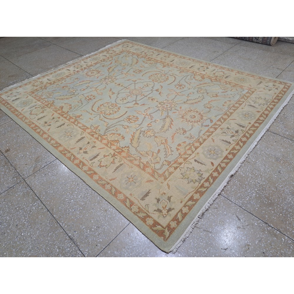 New Handmade Oushak Rug. Authentic 100% Wool, Custom Size, Indian Craftsmanship New Handmade Oushak Rug. Authentic 100% Wool, Custom Size, Indian Craftsmanship