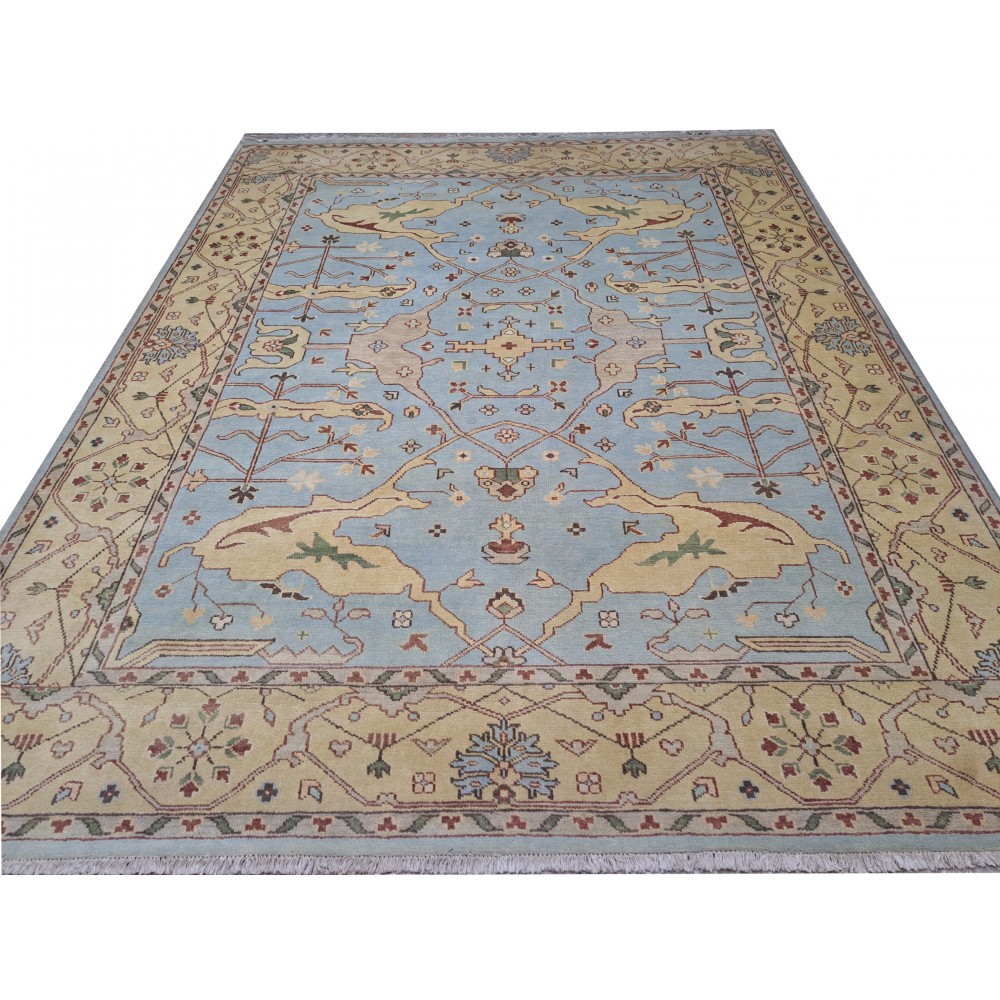 Brand New Handmade Oushak Style Rug. 100% Organic Wool. Hand-Knotted Carpet
