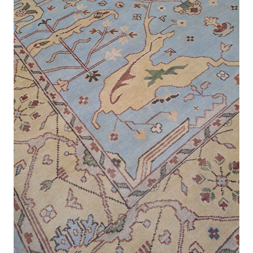 Brand New Handmade Oushak Style Rug. 100% Organic Wool. Hand-Knotted Carpet
