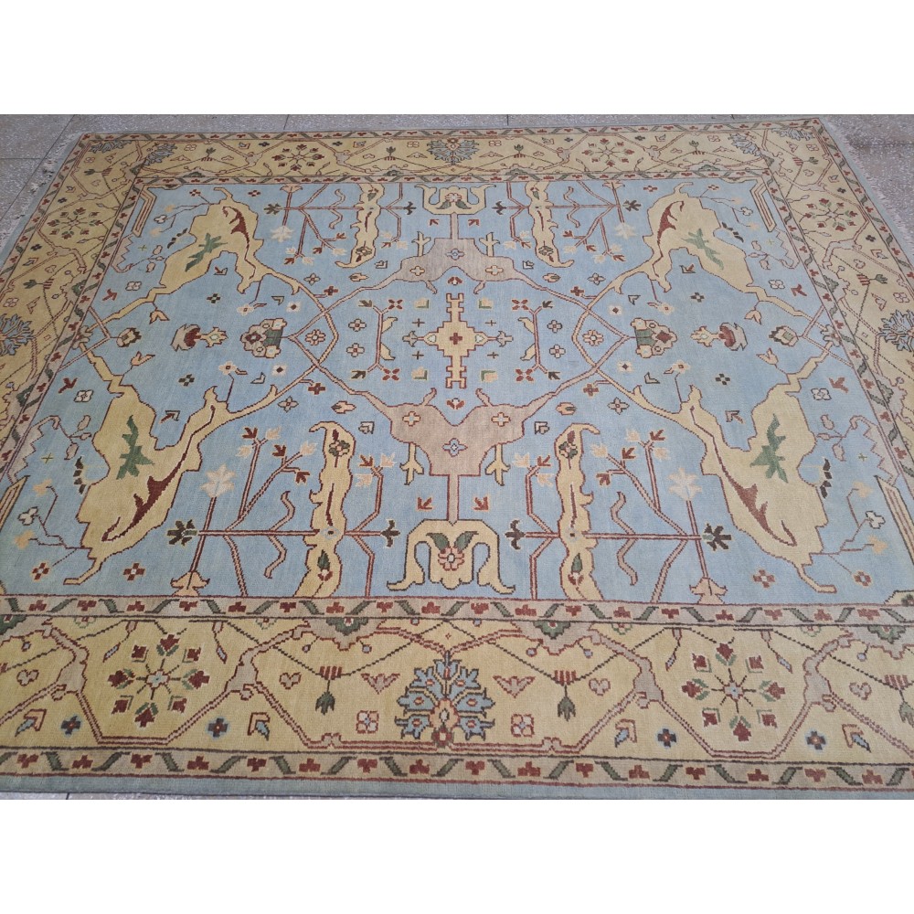 Brand New Handmade Oushak Style Rug. 100% Organic Wool. Hand-Knotted Carpet