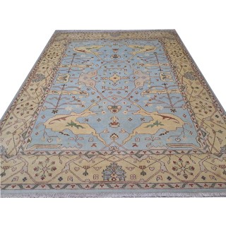 Brand New Handmade Oushak Style Rug. 100% Organic Wool. Hand-Knotted Carpet