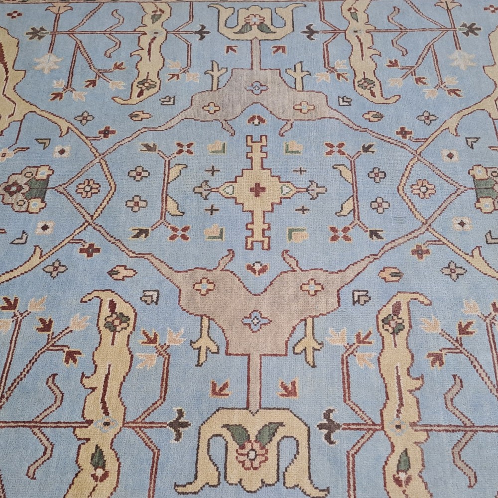Brand New Handmade Oushak Style Rug. 100% Organic Wool. Hand-Knotted Carpet