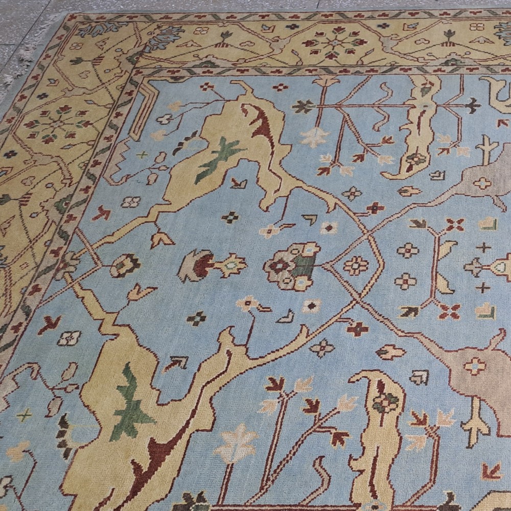 Brand New Handmade Oushak Style Rug. 100% Organic Wool. Hand-Knotted Carpet