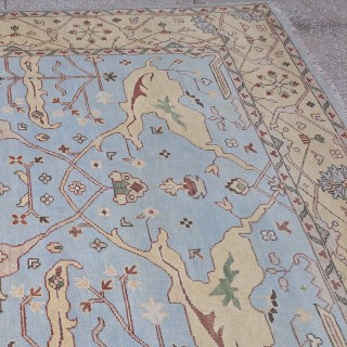 Brand New Handmade Oushak Style Rug. 100% Organic Wool. Hand-Knotted Carpet