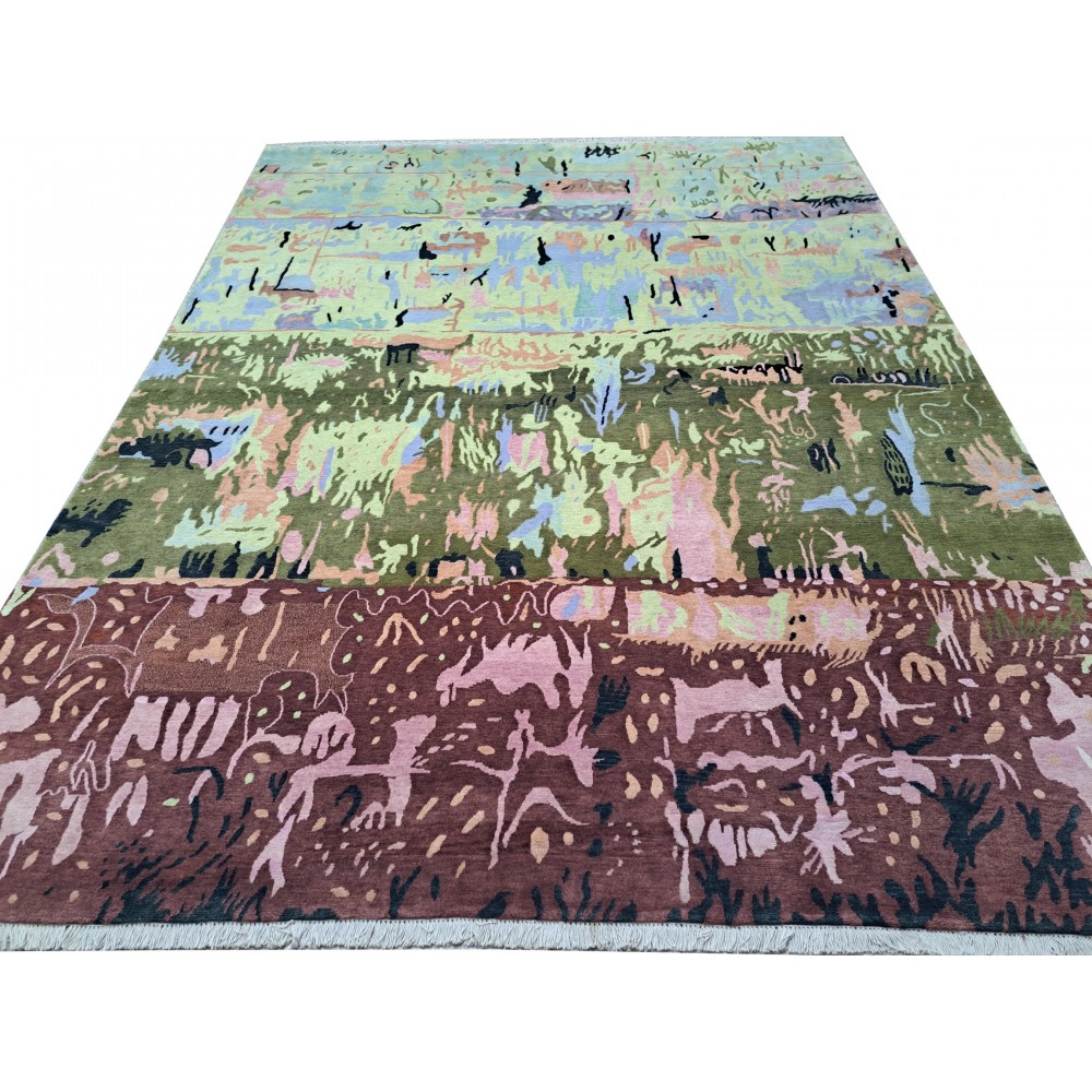 Hand-Knotted Nepalese Rug. 100% Wool & Silk Touch. Brand New Carpet. Custom Options Available Hand-Knotted Nepalese Rug. 100% Wool & Silk Touch. Brand New Carpet. Custom Options Available