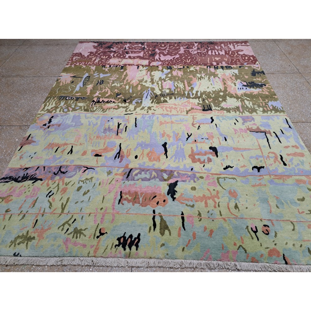 Hand-Knotted Nepalese Rug. 100% Wool & Silk Touch. Brand New Carpet. Custom Options Available Hand-Knotted Nepalese Rug. 100% Wool & Silk Touch. Brand New Carpet. Custom Options Available