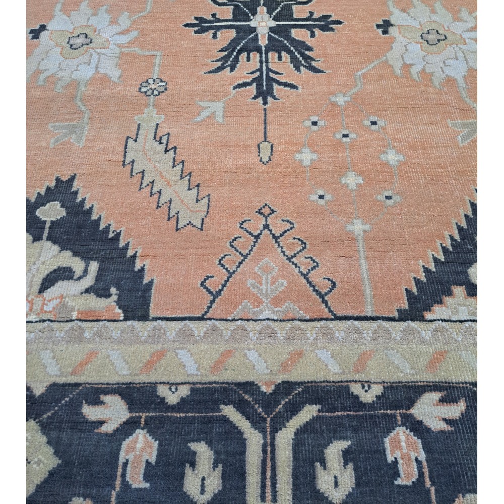 New Hand-knotted Oushak Style Rug. 100% Wool Handmade Carpet. Custom Options Available