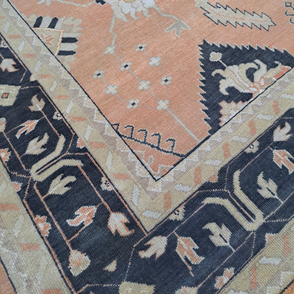 New Hand-knotted Oushak Style Rug. 100% Wool Handmade Carpet. Custom Options Available