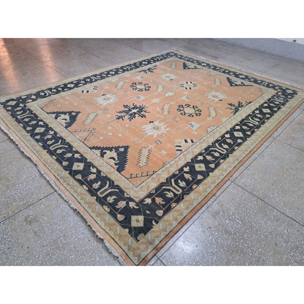 New Hand-knotted Oushak Style Rug. 100% Wool Handmade Carpet. Custom Options Available