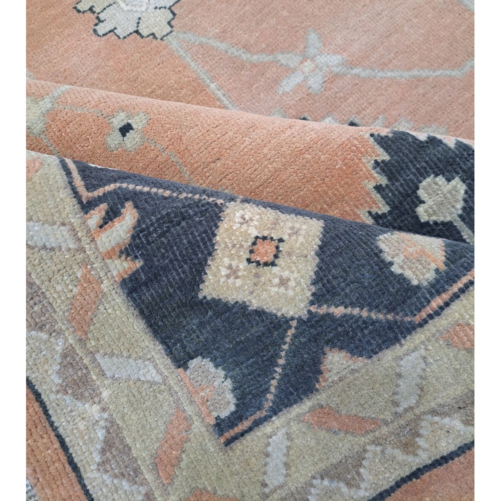 New Hand-knotted Oushak Style Rug. 100% Wool Handmade Carpet. Custom Options Available