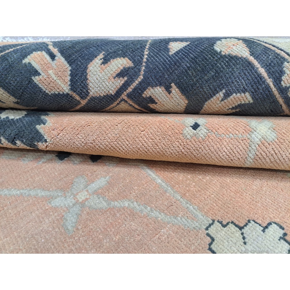 New Hand-knotted Oushak Style Rug. 100% Wool Handmade Carpet. Custom Options Available