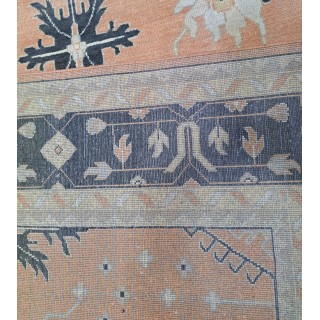 New Hand-knotted Oushak Style Rug. 100% Wool Handmade Carpet. Custom Options Available