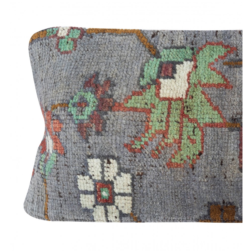 Hand-knotted Turkish Wool Rug Cushion Cover. Rustic Throw Pillow. Home Gift. Lumbar Pillow Cover