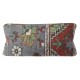 Hand-knotted Turkish Wool Rug Cushion Cover. Rustic Throw Pillow. Home Gift. Lumbar Pillow Cover