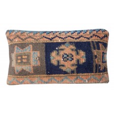 Traditional Turkish Rug Pillow. Handknotted Wool Rug Cushion Cover. Vintage Toss Pillow. Lumbar Pillow Cover