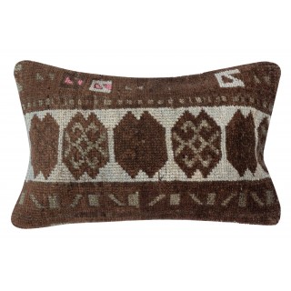 Traditional Turkish Wool Cushion Cover. Handmade Rug Throw Pillow. Home Gift. Lumbar Pillow Cover