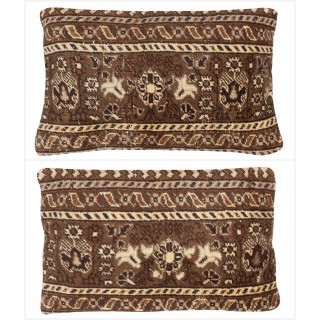 SET OF 2 - Vintage Cushion Covers. Handmade Wool Rug Pillows. Bohemian Toss Pillows. Turkish Lumbar Pillow Covers