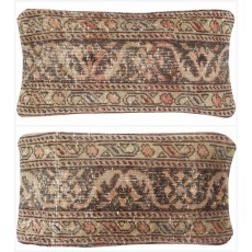 SET OF 2 - Vintage Handmade Rug Cushion Covers. Turkish Wool Pillowcases. Decorative Lumbar Pillow Covers