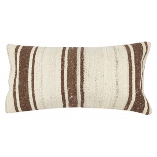 Vintage Kilim Lumbar Pillow Cover. Hand-Woven Cushion Cover. Turkish Accent Pillow. Hemp Throw Pillow Cover