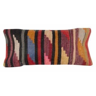 Hand-Woven Kilim Cushion Cover. Vintage Lumbar Pillow Cover. Rustic Accent Pillow. Turkish Throw Pillow Cover