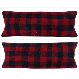 SET OF 2 - Hand-Woven Kilim Cushion Covers. Vintage Throw Pillows. Turkish Accent Pillows. A pair of Lumbar Pillow Covers