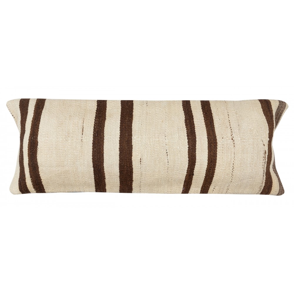 SET OF 2 - Hand-Woven Kilim Cushion Covers. Vintage Hemp Throw Pillows. Turkish Lace Pillows. A pair of Lumbar Pillow Covers