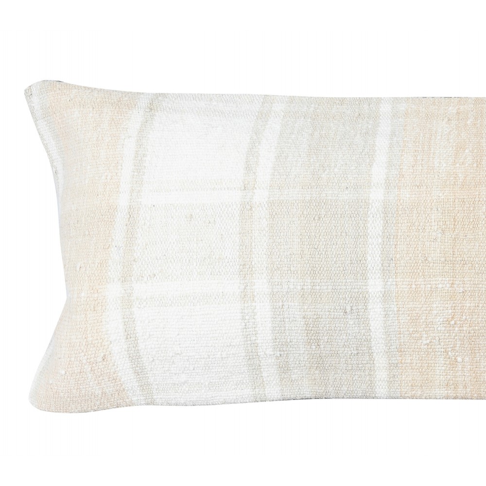 Natural Hemp Cushion Cover. Vintage Kilim Pillowcase. Farmhouse decor Accent Pillow. Handwoven Lumbar Pillow Cover