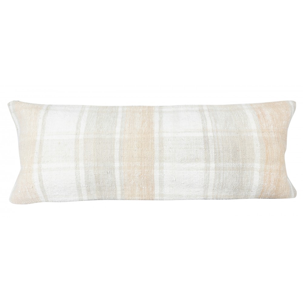Natural Hemp Cushion Cover. Vintage Kilim Pillowcase. Farmhouse decor Accent Pillow. Handwoven Lumbar Pillow Cover