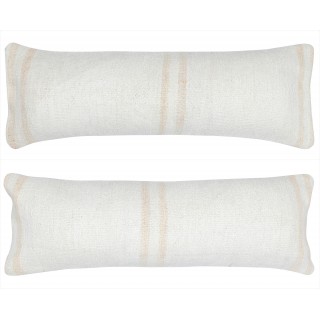 SET OF 2 - Handwoven Hemp Lumbar Pillow Covers. Vintage Kilim Throw Pillow Covers. Turkish Accent Pillows. A pair of Cushion Covers