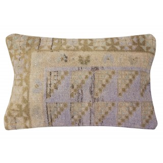 Vintage Turkish Wool Rug Cushion Cover. Rug Pillow. Boho Home Decor. Handmade Lumbar Pillow Cover