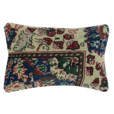 Vintage Turkish Rug Pillow Cover. Handmade Lumbar Pillow Cover. Rustic Cushion Cover
