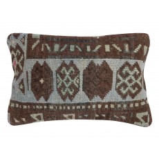 Handknotted Turkish Wool Cushion Cover. Rug Throw Pillow. Home Gift. Vintage Toss Pillow