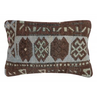 Handknotted Turkish Wool Cushion Cover. Rug Throw Pillow. Home Gift. Vintage Toss Pillow