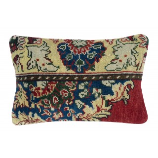 Traditional Turkish Wool Cushion Cover. Handmade Rug Pillow. Vintage Throw Pillow