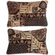 SET OF 2 - Vintage Wool Cushion Covers. Handknotted Rug Pillows. Ethnic Home Decor. Turkish Throw Pillows SET OF 2 - Vintage Wool Cushion Covers. Handknotted Rug Pillows. Ethnic Home Decor. Turkish Throw Pillows
