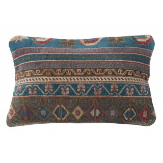 Handmade Turkish Wool Rug Cushion Cover. Bohemian Home Decor. Vintage Toss Pillow Cover