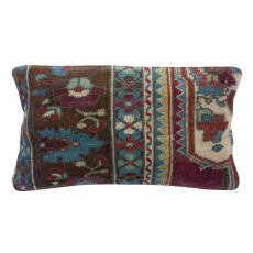 Turkish Wool Rug Cushion Cover. Rustic Throw Pillow. Home Gift. Handmade Lumbar Pillow Cover