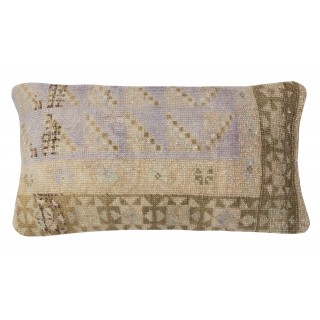 Turkish Rug Throw Pillow. Handmade Wool Cushion Cover. Vintage Toss Pillow