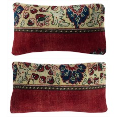 SET OF 2 - Vintage Turkish Wool Cushion Covers. Handmade Rug Pillowcases. Farmhouse Decor Throw Pillow Covers