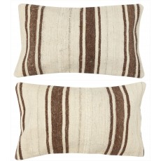 SET OF 2 - Hand-Woven Kilim Cushion Covers. Vintage Hemp Throw Pillows. Turkish Lace Pillows. A pair of Accent Pillow Covers