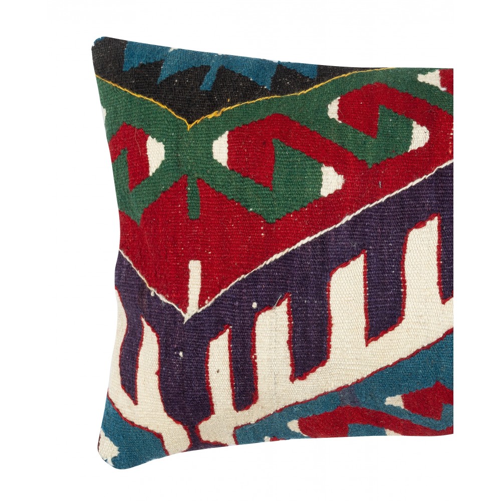 Hand-Woven Kilim Cushion Cover. Vintage Pillowcase. Turkish Lace Pillow. Traditional Accent Pillow