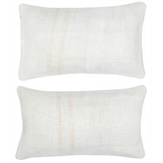 SET OF 2 - Handwoven Hemp Cushion Covers. Vintage Kilim Throw Pillow Covers. Turkish Accent Pillows. A pair of Lace Pillows