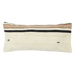 Vintage Kilim Cushion Cover. Hand-Made Lace Pillow. Turkish Accent Pillow. Hemp Throw Pillow Cover. Lumbar Pillow Cover