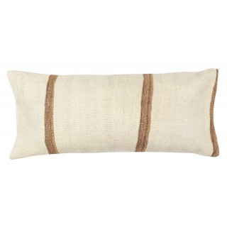 Vintage Kilim Lumbar Pillow Cover. Hand-Woven Cushion Covers. Turkish Pillowcase. Hemp Throw Pillow Cover. Lace Pillow