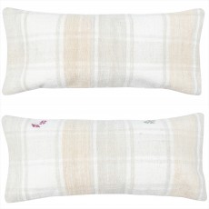 SET OF 2 - Handmade Kilim Cushion Covers. Vintage Lumbar Pillow Covers. Turkish Hemp Accent Pillows. Lace Pillow Covers
