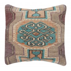 Traditional Turkish Wool Cushion Cover. Handmade Rug Pillow. Vintage Throw Pillow. Accent Pillow Cover