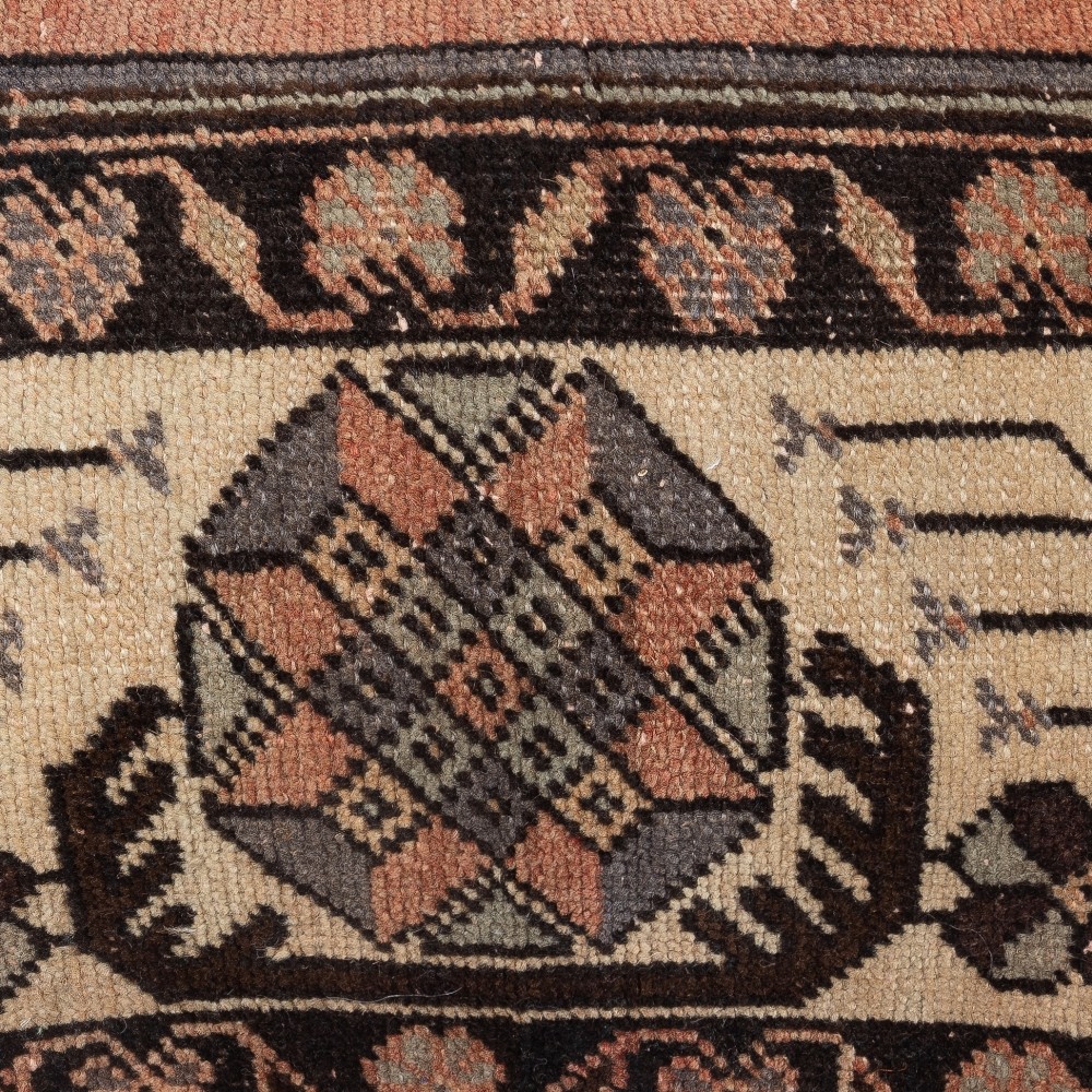 Rustic Handmade Wool Cushion Cover. Vintage Turkish Rug Pillow