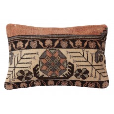 Rustic Handmade Wool Cushion Cover. Vintage Turkish Rug Pillow